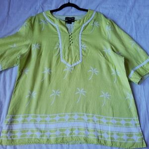 Saint Tropez West Linen Blouse Size 2x